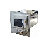 Forno Fogão a Lenha Inox Frente Vidro Com Cinzeiro 50x35x30