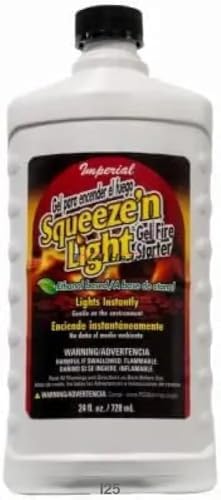 Total Hearth Imperial Squeez 'N Light Fire Starter Gel – KK0343 | 22 oz Bottle | Smokeless, Odorless, Gelled Alcohol | Instant Ignition | Long-Burning & Clean Flame