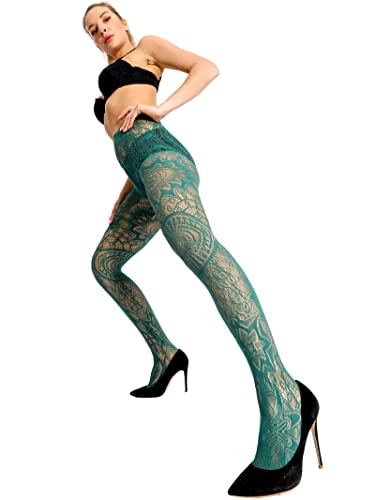 Image of HONENNA Patterned Fishnets Tights Black Pantyhose Stockings for Women, 1-6 Pairs
