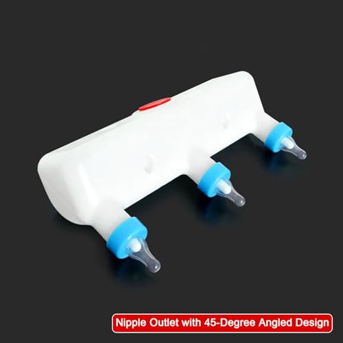 3-Nipple Leakproof Goat Feeder 3L - Hanging Milk Bottle for Lambs, Piglets & Puppies | Farm Use with Double-Layer Leakproof Nipples, Includes 3 Free Replacements and 4 Cable Ties & Dishwasher Safe - Thumbnail 5