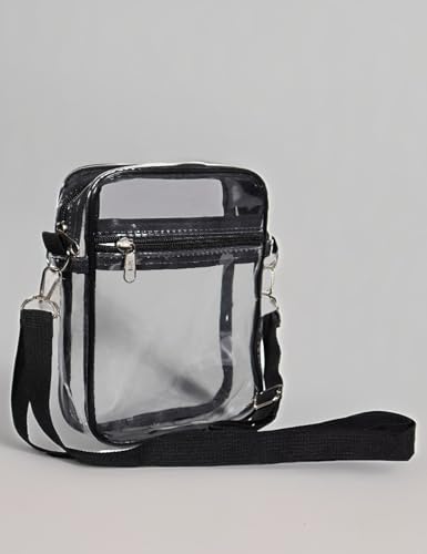 Transparent Crossbody Bag with Adjustable Strap, Waterproof Design, Ideal for Daily and Casual Use.