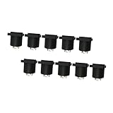 Toyvian Lot de 10 Prises Jack pour Haut-parleurs Professionnels, Supports Audio Carrés Compacts, Matériaux Résistants, Usage Scène et Sonorisation, Compatibles Matériel Audio de Scène, Finition Noire
