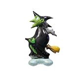 Fesnova Halloween Hexe Folienballon, Fliegende Hexe Auf Besen Luftballon, für Hexen Deko, Halloween Party Dekorationen, 128x80cm