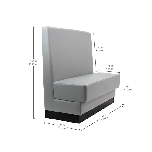 Image of FDP Pro Series Single-Sided Restaurant Booth - Dark Gray, 15425-DG