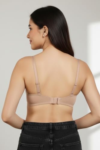 Image of Zivame Padded Wired 3 /4th Coverage T-Shirt Bra-Anthracite