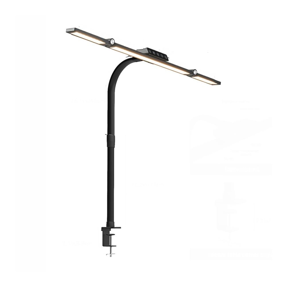 LED Clamp Desk Lamp with Remote & Eye-Caring Dimming Desk La