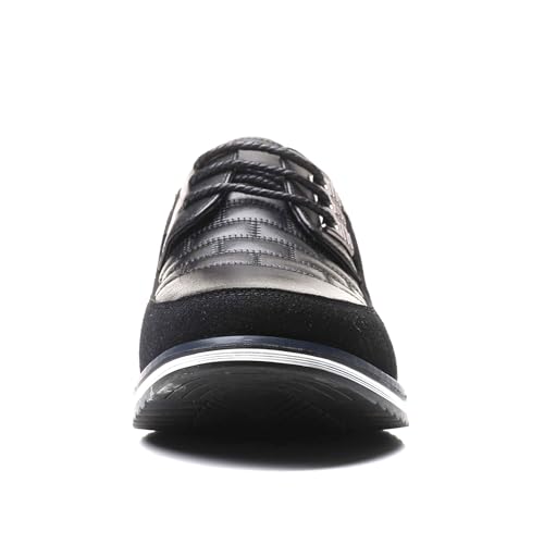 Image of Mens Dress Shoes Casual Business Oxford Derby Orthopedic Leather Shoes Simple Lace-up Walk Loafers Flats Shoes for Men