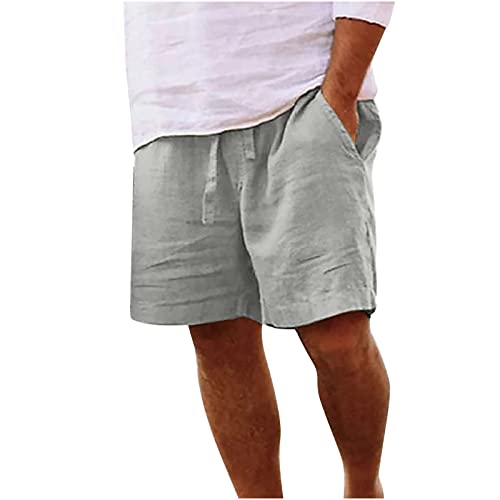 2023 Pantalones Cortos Hombre Verano Lino de algodón Casual Moda Deporte Running Pants Jogging Original Pantalon Suelto Cómodo Pantalones Cordón Playa Shorts Talla Grande