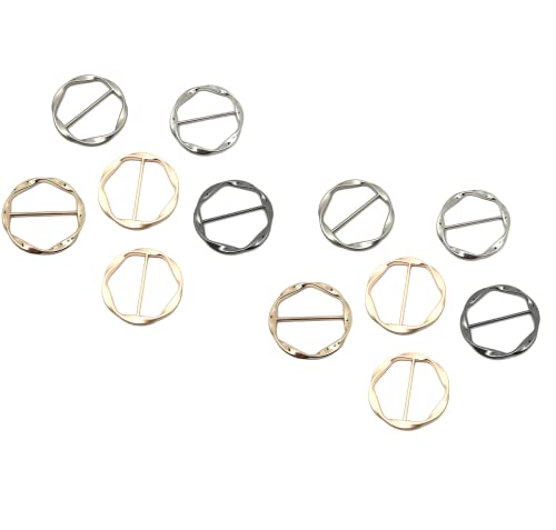 Image of 6pcs Scarf Ring Clip Metal T Shirt Clips Metal Circle Buckle Clothing Ring Wrap Holders Tie for Women Scarves Clasp