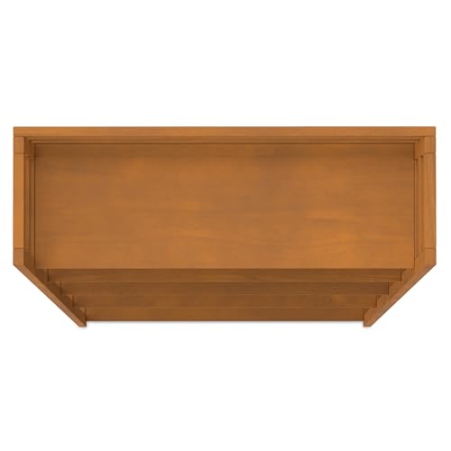 Image of SIMPLIHOME Acadian 30 inch Wide Ladder Bookcase in Light Brown (Set of 2)