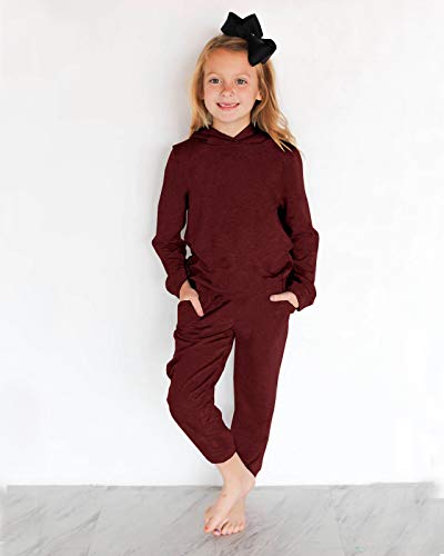 Girls Athletic Clothing Sets Kids Long Sleeve Pullover Hoodie Sweat Shirt Joggers Pants Set Sweatsuit 2 Piece Outfits Active Tracksuit Red, Xl #TOP1
