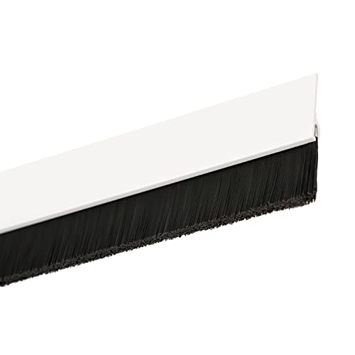 WOLFPACK LINEA PROFESIONAL - Burlete Pvc Con Cepillo. Para Puertas. Color Blanco 1 Metro