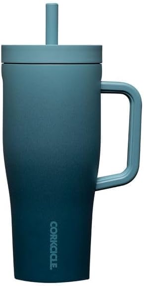 Corkcicle Cruiser Insulated Tumbler with Handle & Straw - Triple-Insulated - Leakproof Travel Mug - BPA-Free - Summer Drinkware Gift - Keeps Drinks Ice Cold - 22 oz - Twilight