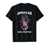 American Hog Hunter Patriotic Wild Hog Skull T-Shirt