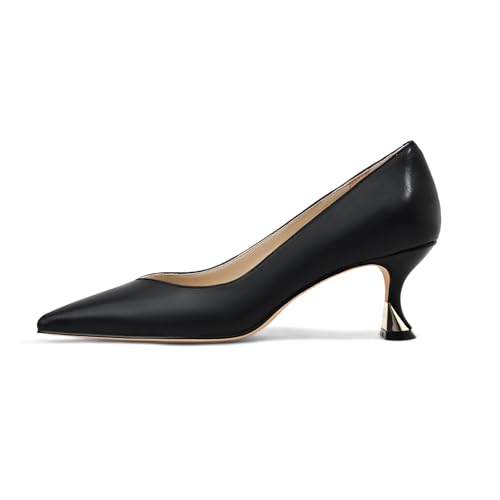Image of Women Low Kitten Heels Women's Dressy Pumps Pointed Closed Toe Elegant Wedding Pumps Formal Work Office Comfortable Shoes Classic Pumps for Women
