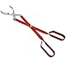 Tongs grill pongs barbecue pinces robustes BBQ long ciseaux pour le camping Tong Tongs camping et randonnée pédestre Camping Saules (Red, One Size)