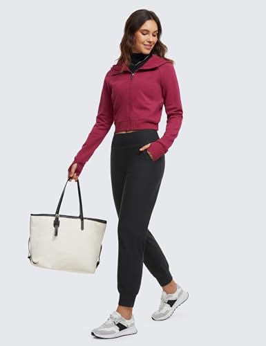 CRZ YOGA Womens Fleece Lined Workout Joggers with Pockets 27.5" - Hiking Running Outdoor Pants Water Resistant Winter Warm4
