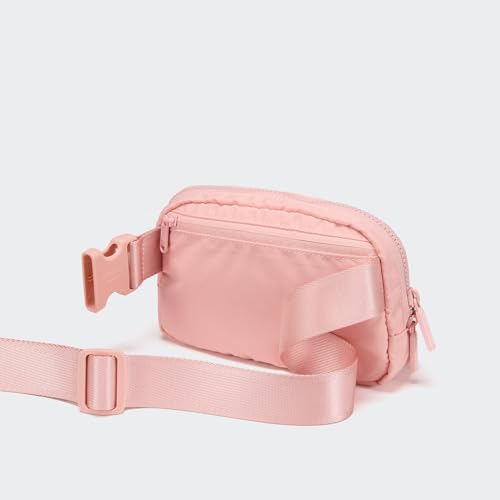 Image of Pander Two Way Zipper Fanny Pack Nylon Everywhere Belt Bag for Women, Water Repellent Waist Packs, Crossbody Bags with Adjustable Strap (Mono Pink).