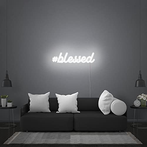 Image of Ulalaza LED Neon Sign Night Light for Wall Party Decor Bedroom Room Bar Wedding Home Birthday Art Decoration Christmas with USB Chain Light modulator 5v (lets party blue)