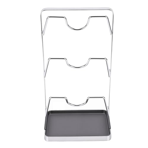 Support de couvercle de casserole vertical 2 en 1 en acier durable