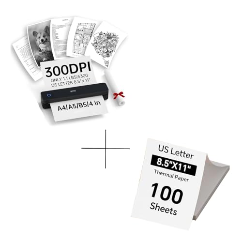 iDPRT MT610 pro Portable Thermal Printer with 100 Sheets US Letter Thermal Paper