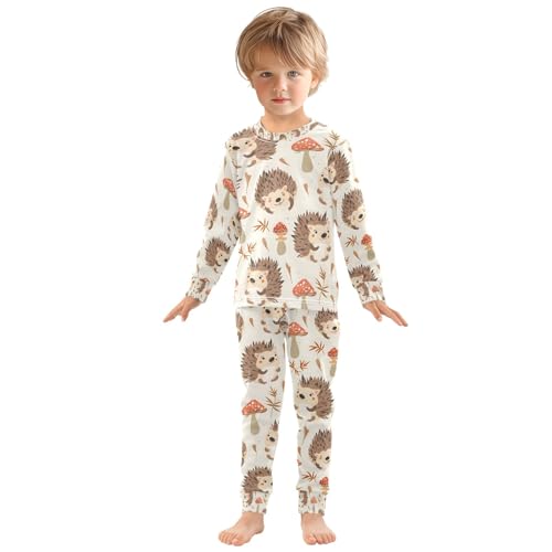 senya Hedgehogs Forest Mushrooms Pajamas Set Long Sleeve Soft Cotton Sleepwear 2 Piece3
