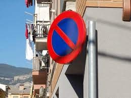 Ferretelix Señal trafico Metálica Homologada Tipo MOPU 60 cm Reflec N1 Prohibido Aparcar estacionar R-308