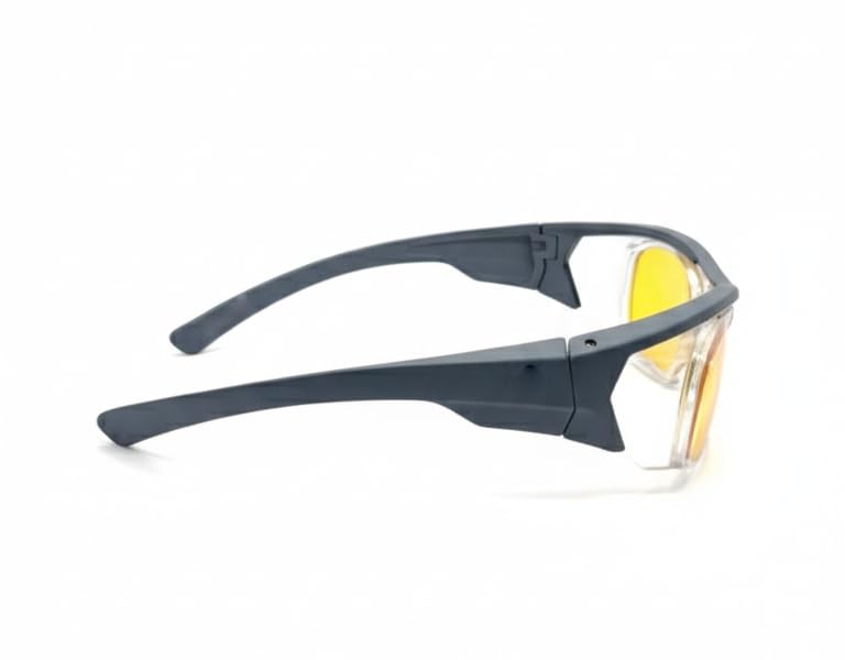 Image of THUNDERSTORM Safety Goggles Eye Protection Anti Pollution Eyewear For Multipurpose Riding Motorcycle Cycling Scratch Resistant UV Protected Glasses for Men & Women (Matte Grey with Yellow Lens)