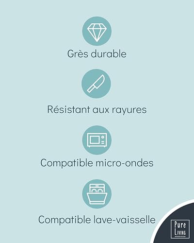 Ibiza Stoneware 6-Piece Cereal Bowl Set - Dishwasher and Microwave Safe - Cereal Bowls - Elegant Design - Dishes & Bowls - Pure Living in Dark Grey