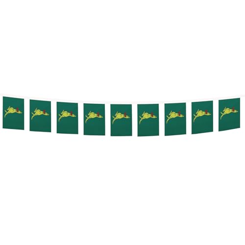 Image of AZ FLAG Boxing Kangaroo 6 meters BUNTING Flag 20 flags 9'' x 6'' - Australian national symbol - Australia STRING flags 15 x 21 cm