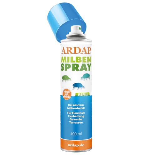 ARDAP Repell Milbenspray 400ml - Anti Milben Spray - Milbenspray für Matratzen - Milbenspray Hühner - Gegen Milben für Hühner - Milben Stop bei akutem Milbenbefall - Wirkt schnell & effektiv (PT19)