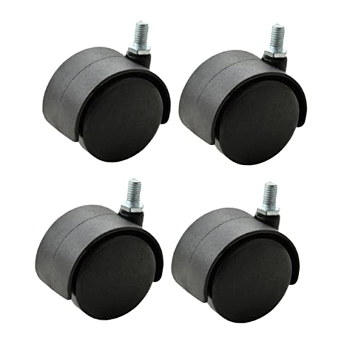 DOITOOL Roulettes De Chaise D'ordinateur 1,5 Pouces M8 Fil Métallique Jeu De 4 Roulettes Pivotantes Sans Frein Universelles Pour Sols Durs Et Tapis