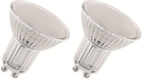 Osram LED BASE PAR16 50, Reflektor LED-Lampen aus Glas für GU10 Sockel, Warmweiß (2700K), Ersatz für herkömmliche 50W-Spotlampen, 5er-Box (Packung mit 2)