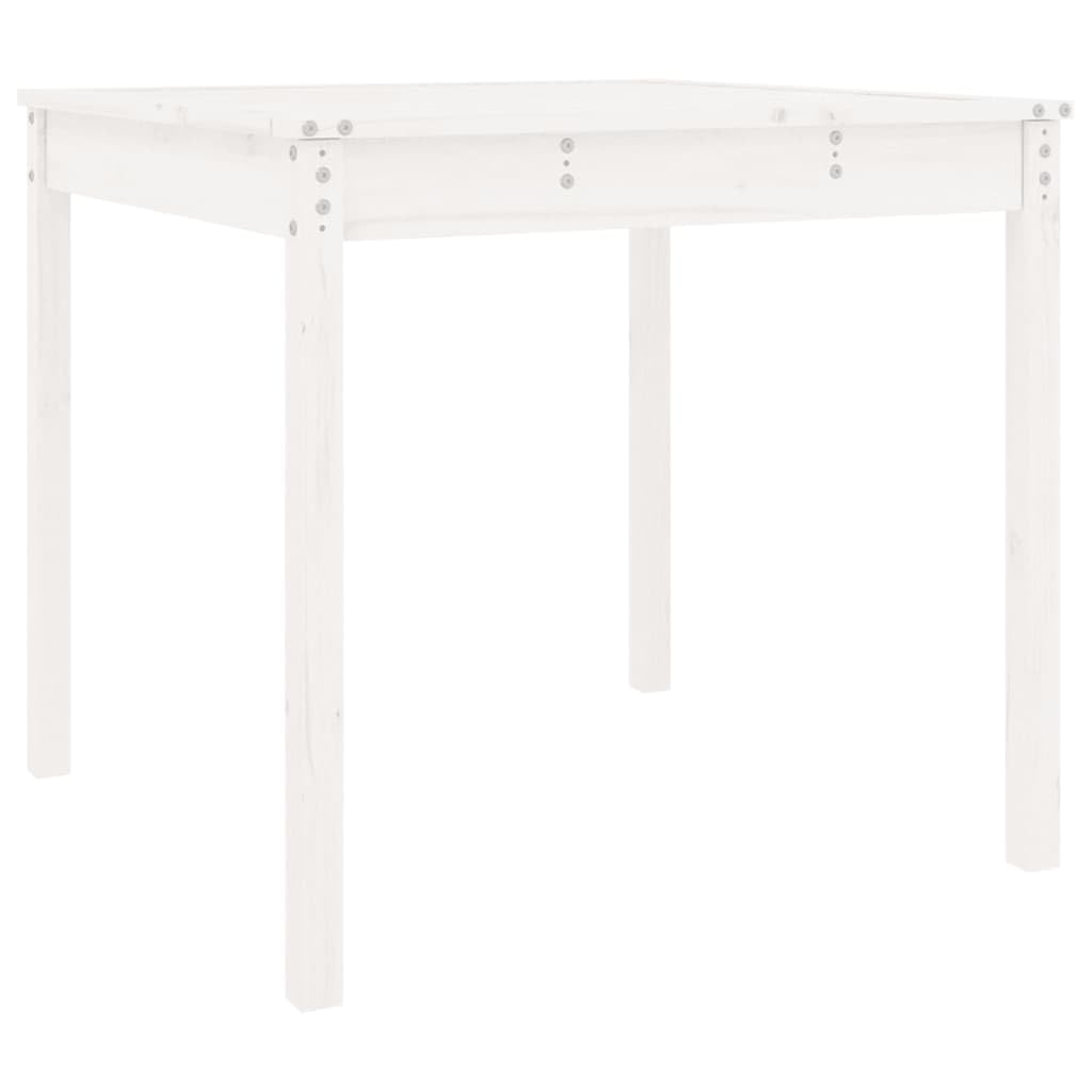 Générique Biały stół ogrodowy 82,5x82,5x76 cm z litego drewna sosnowego | Wytrzymała góra, stabilna rama, na taras tarasowy balkon, instrukcja montażu w zestawie