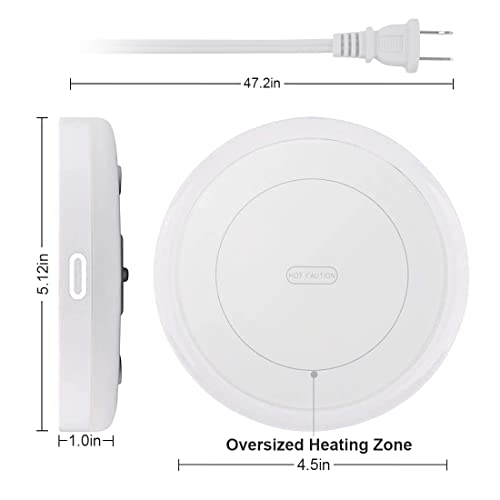 Bestinnkits Smart Coffee Set Auto On/Off Gravity-Induction Mug Office Desk Use, Candle Wax Cup Warmer Heating Plate (Up To 131F/55C), 14Oz (White Set) #TOP2