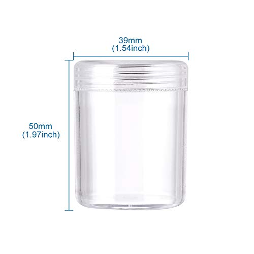 Image of Magibeads 10Pcs Clear Plastic Bead Containers with Lids 1.97 x 1.54 Inches Travel Size Seed Bead Cylinder Bead Organizer Box Diamond Painting Storage Containers 20ml Capacity