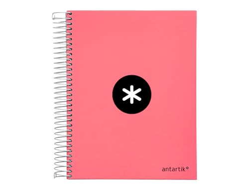 Liderpapel A5 Spiral Notebook with Micro Antique Cover 120 H 100 g Horizontal 5 Bands 6 Holes Coral, coral red - Image 2