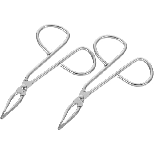 Gatuida Pinzette per Sopracciglia da Donna 2 Pezzi in Acciaio Inox Impugnatura a Forbice, Pinzette a Punta Obliqua per Modellare e Rimuovere Peli del Viso, Strumento Portatile per