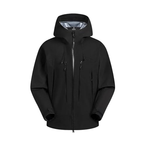 Men's Sports All-In-One Ski Camping Outdoor Leisure Mountaineering Waterproof Storm Jacket Elegant Black XL