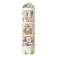 Stuffed Animal Organizer Tube, Soft Toy Storage Organize with LED String Light, Multi-layer Corner Soft Toy Storage Tube, Doll Display Bucket Toy Storage Organizer for Living Room Bedroom