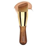Professional Foundation Makeup Brush, Luxspire Professional Angled Powder Foundation Blush Brush, Face Kabuki Brush for Cream, Liquid, Buffing, Blending, Flawless Powder – Brown