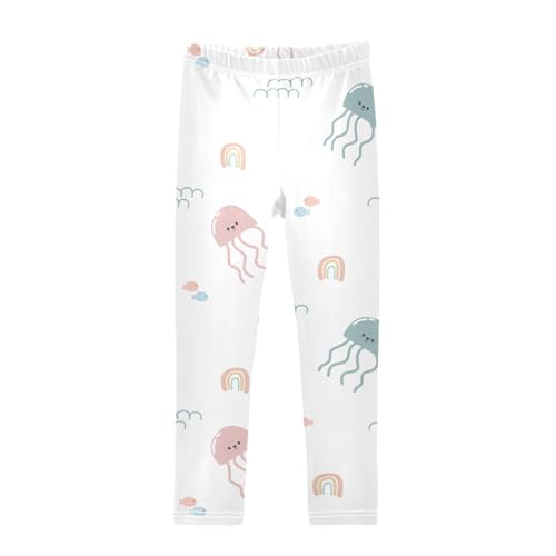 Cute Jellyfish Girls Leggings,Workout Leggings for Girls Toddler Athletic Legging Size for 3-10T