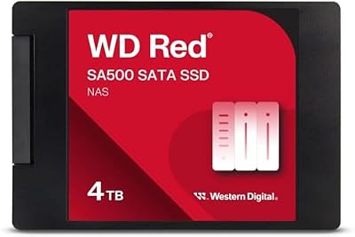 Western Digital 4TB WD Red SA500 NAS 3D NAND Internal SSD Solid State Drive - SATA III 6 Gb/s, 2.5"/7mm, Up to 560 MB/s - WDS400T2R0A