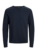 jack jones pullover grün erstklassige Qualität JACK & JONES Herren Jjeunion Knit Crew Neck Noos Pullover, Blau (Ensign Blue Detail: Twisted with Navy Blazer), L