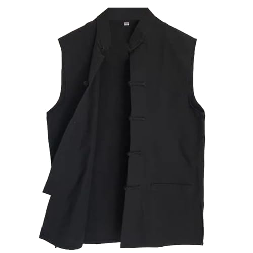 Kung Fu Vest for Men Sleeveless Chinese Waistcoat Jacket Tang Suit Martial Arts Uniform Breathable Wedding Party Wear3