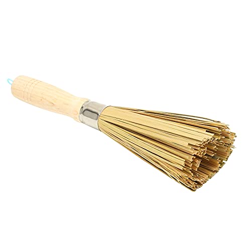 Image of Topyond Bamboo Pot Brush, Portable Bamboo Wok Brush with Handle Grill Scrubbing Cleaning Pan Scraper Tool for Kitchen Dish Bottle Bowl Pot