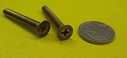 Brass Flat Head Phillips Machine Screws, FT, 10-24 Thread Size x 1-1/2" Length, 25 Pcs