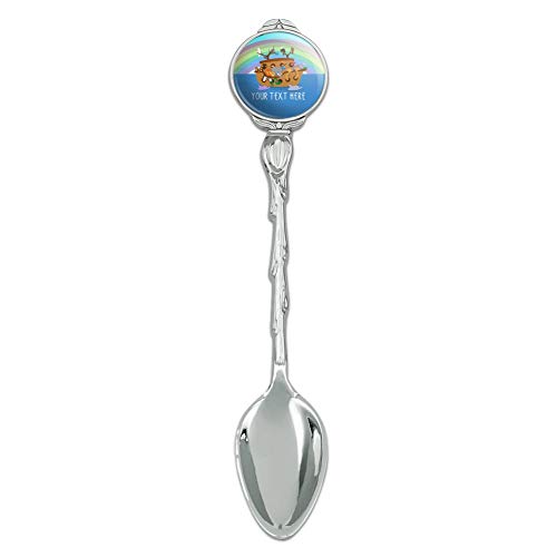 Personalized Custom 1 Line Noah's Ark with Rainbow Novelty Collectible Demitasse Tea Coffee Spoon
