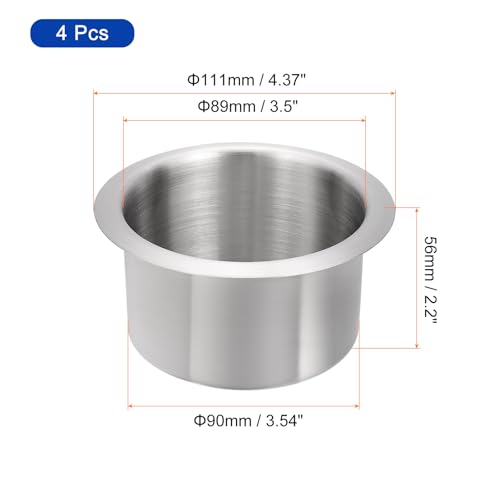 uxcell 4 Piezas Porta Vasos Acero Inoxidable 201 miniatura 2