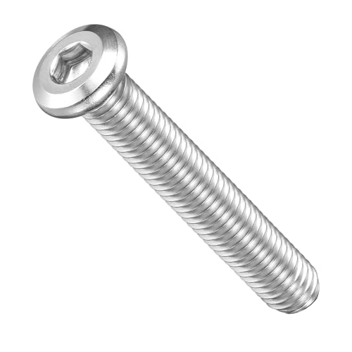 Image of METALLIXITY Flat Head Hex Socket Cap Screws Bolts(M8-1.25x50) 12Pcs, 304 Stainless Steel Hex Socket Furniture Bolts Screws - for Furniture Woodworking Project, Silver Tone